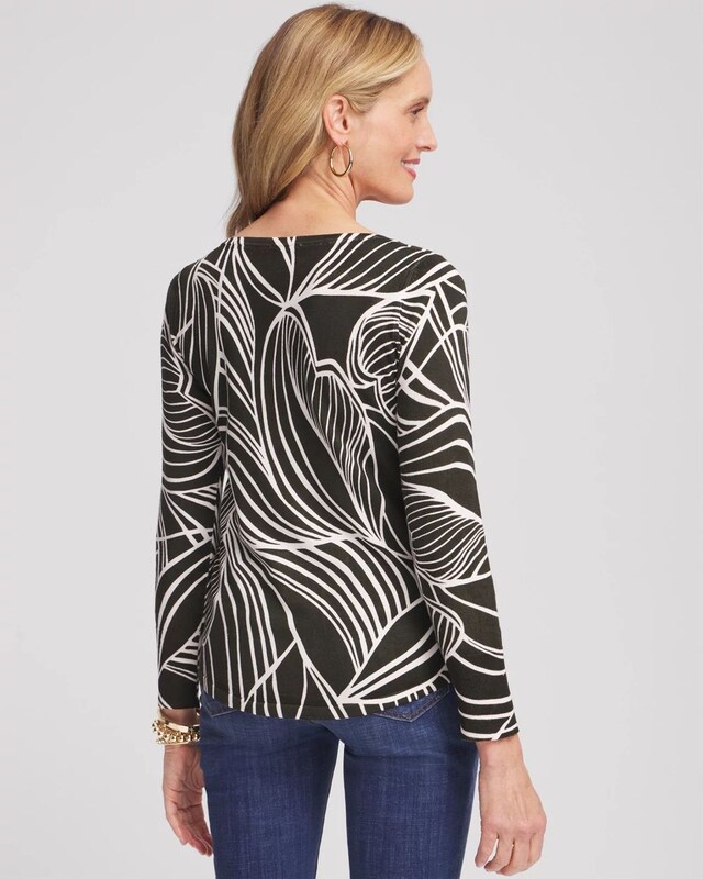 Leaf Long Sleeve Pullover Sweater - image 3